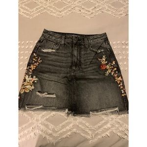 Abercrombie Embroidered Denim Skirt